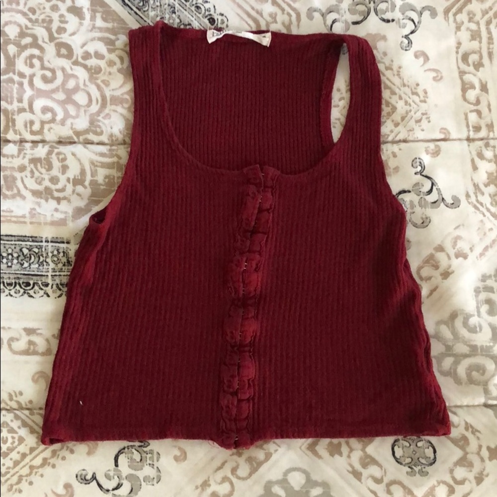 Burgundy Red Crop Top